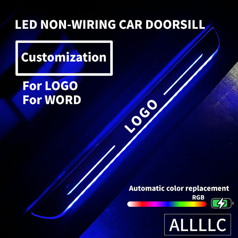 Custom Led Door Sill Lights for Tesla model 3 with the letter design for Dr. Dave