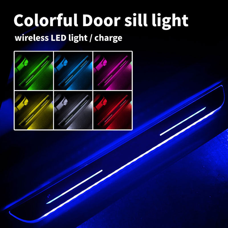 Custom Led Door Sill Lights for Tesla model 3 with the letter design for Dr. Dave
