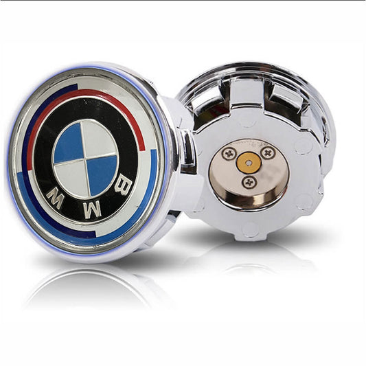 Custom BMW 50th Anniversary Floating Center Caps for Stock Wheels