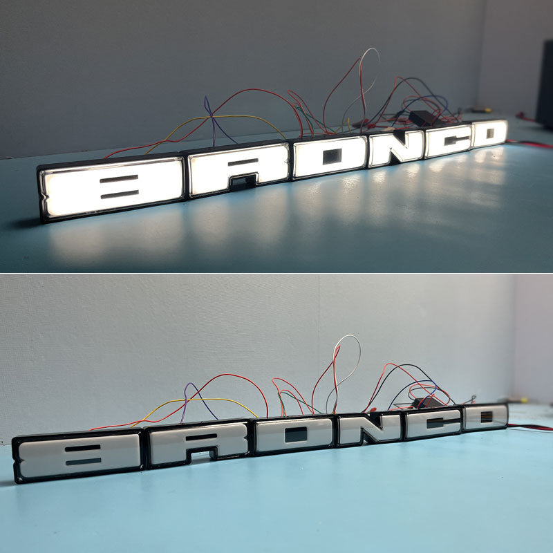 Dynamic Bronco White Light Up Grille Letters (2021-Present)