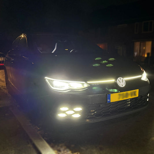 3.5th & 4th Gene VW Light up Emblem light for Golf MK8 (2019–Present) (Compatible with ACC/Radar for Emergency Braking)