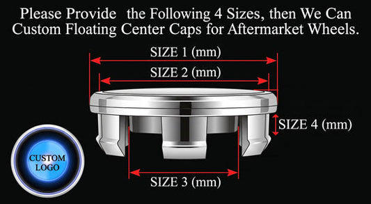 Measurements needed for your custom floating center caps