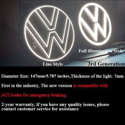 Dynamic VW Led Emblem Light 147mm for Passat (2012-2015) Tiguan (2012-2017) CC(2012-2017)