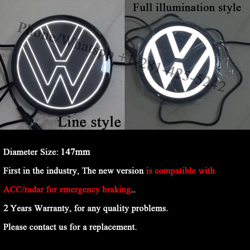 3rd Gene VW Light up Emblem for Tiguan (2018-2024) (Compatible with ACC/radar for Emergency Braking)