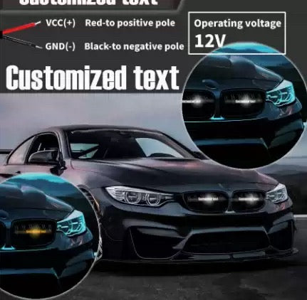 Custom LED Grille Light with Your Text — Universal Fit, 18cm (12V)