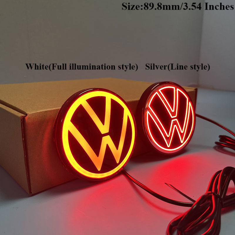 VW Rear LED Emblem 89.8mm/3.54 Inches  and 117mm/4.60 Inches
