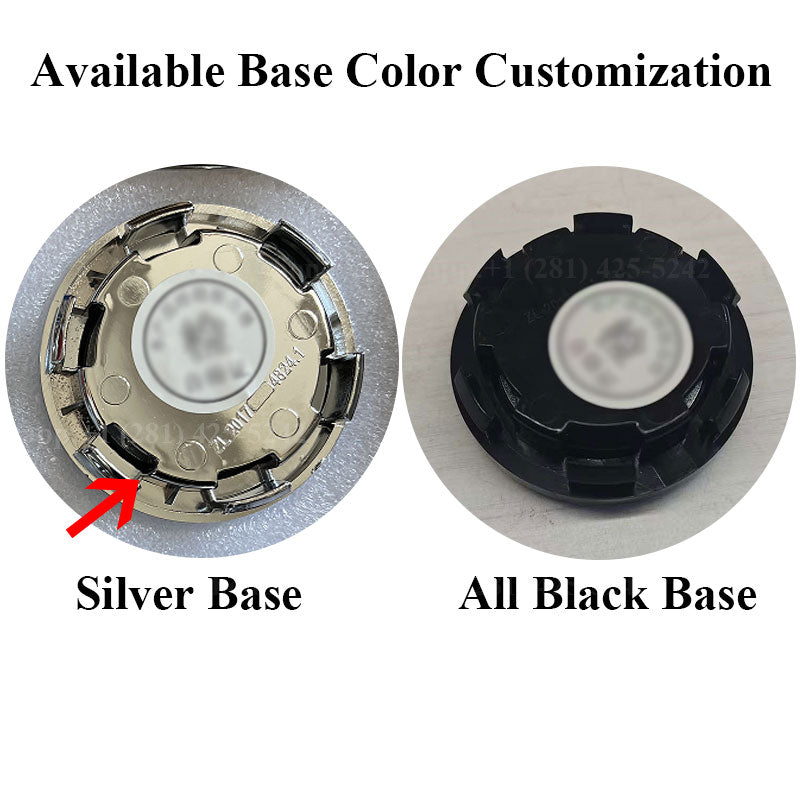 Custom All Black Honda Floating Center Caps 62mm 69mm for Stock Wheels