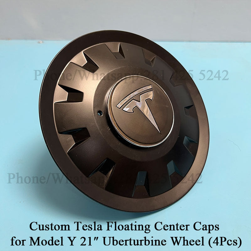 Custom Floating Center Caps for Tesla Model Y 21″ Uberturbine Wheels (4Pcs)