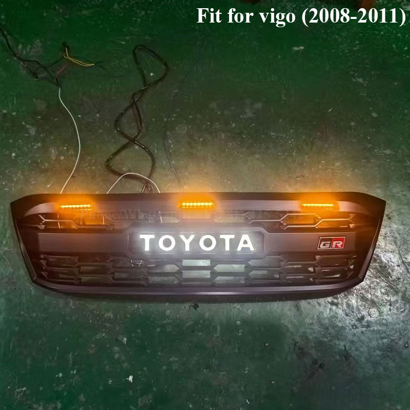 Front Grille Assembly with Dynamic LED Toyota Lettering – Fits Toyota Hilux Vigo (2008–2014)