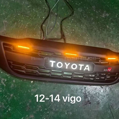 Front Grille Assembly with Dynamic LED Toyota Lettering – Fits Toyota Hilux Vigo (2008–2014)