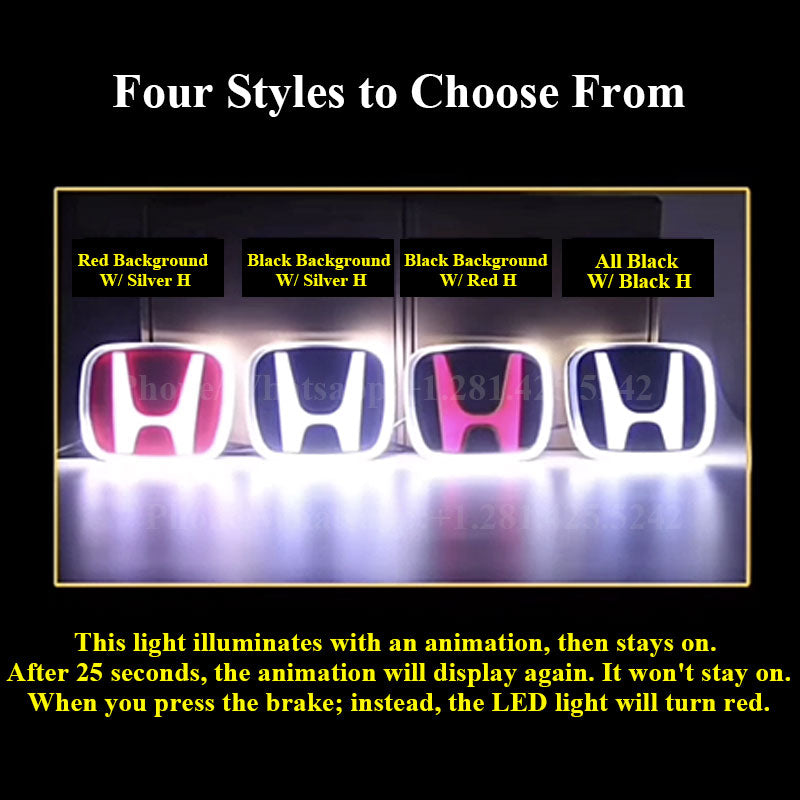 Dual-Color Honda LED Emblem Kit (Front & Rear)