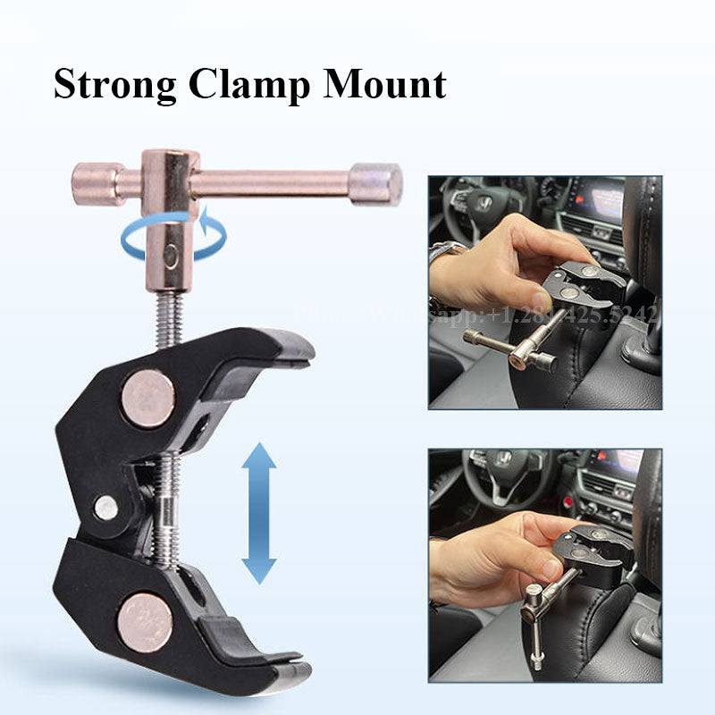 Suction Cup Car Mount for Phone (Secure Clamp Holder and Pressure-activated Suction Cup)