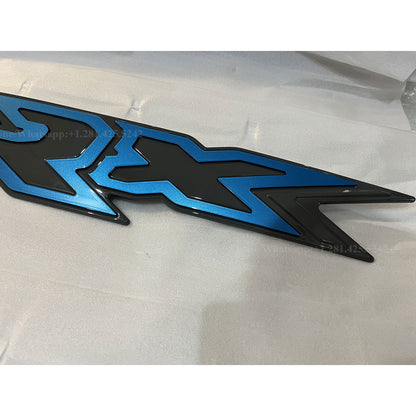 Custom Color Ram TRX Grille Emblem — Ceramic Gray + Surf Blue