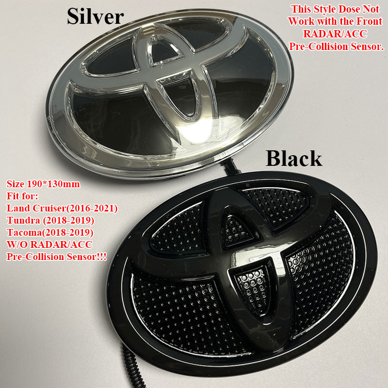 2nd Generation Dynamic Toyota Led Emblem 190*130mm ( Not Works With Front RADAR ACC Pre-Collision Sensor)
