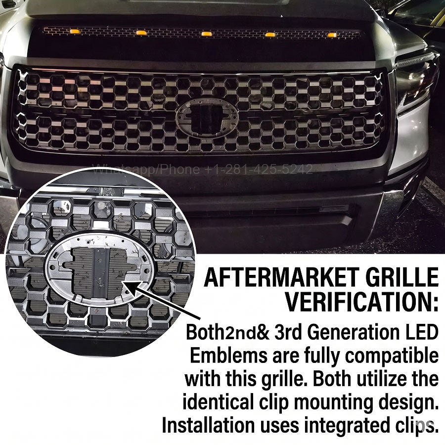 Toyota Led Emblem 190*130mm (Compatible with Aftermarket Grilles)