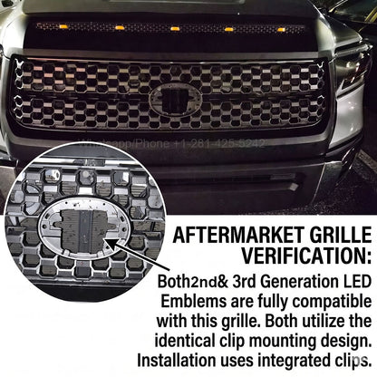 Toyota Led Emblem 190*130mm (Compatible with Aftermarket Grilles)