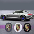 Porsche Floating Center Caps for Stock Rims (4Pcs)