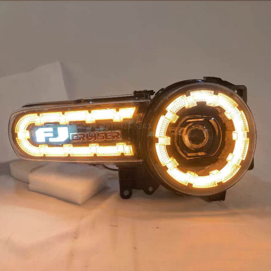FJ Cruiser LED Headlights (2007–2021) | Custom Integrated "FJ Cruiser" Lettering