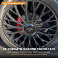 Custom 24" Floating Center Caps for Forgiato Wheels — Self-Leveling, Your Logo