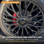 Custom 24" Floating Center Caps for Forgiato Wheels — Self-Leveling, Your Logo