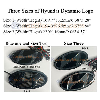 Dynamic Hyundai Light Up Emblem (Three Sizes You Can Choose From)