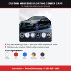 Custom Mercedes Floating Center Caps – Fits C-Class Original Wheels (C300, C43, C63 AMG) 2022-2025