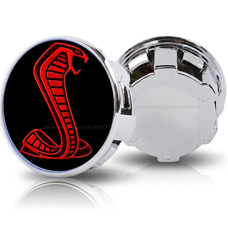 Custom Mustang Snake Logo 54mm Floating Center Caps – Fits Mustang Series Wheels (Set of 4)