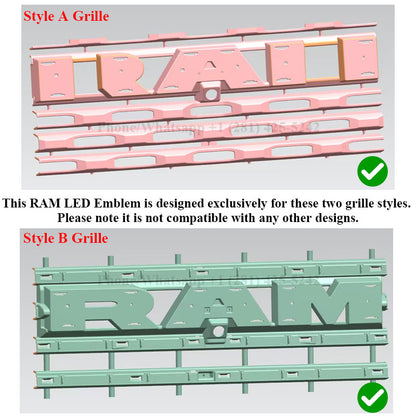 2nd Gene RGB Style Light up Ram Grill Letters Fit For Ram 1500 (2025-2026)