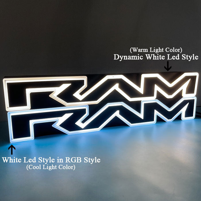 Dynamic Light up Ram Grill Letters Fit For Rebel Style Grille 1500 (2015-2024)