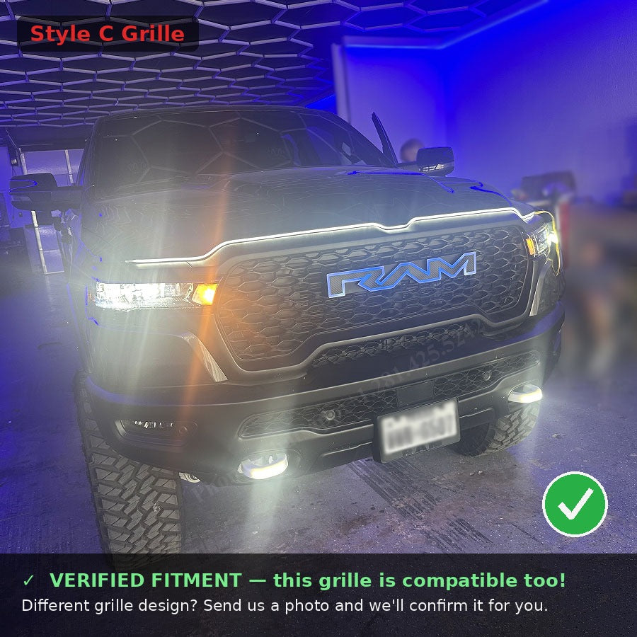 2nd Gene RGB Style Light up Ram Grill Letters Fit For Ram 1500 (2025-2026)