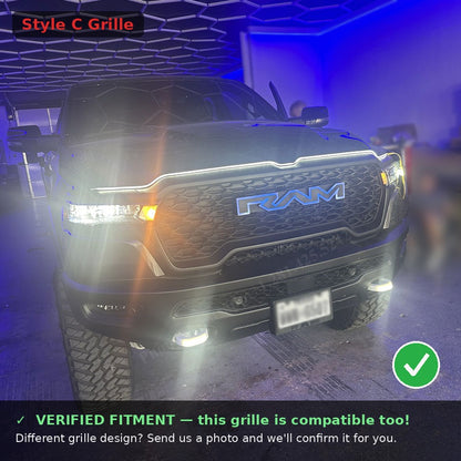 2nd Gene RGB Style Light up Ram Grill Letters Fit For Ram 1500 (2025-2026)