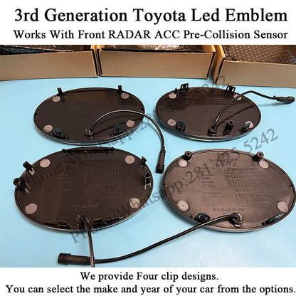 3rd Generation Toyota Led Emblem 160mm (Works With Front RADAR ACC Pre-Collision Sensor)