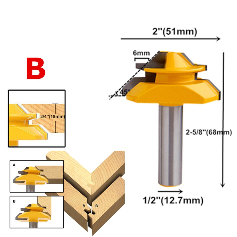 45 Degree Lock Miter Router Bit