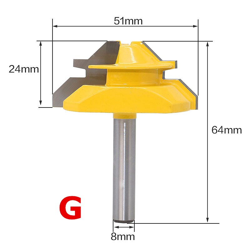 45 Degree Lock Miter Router Bit