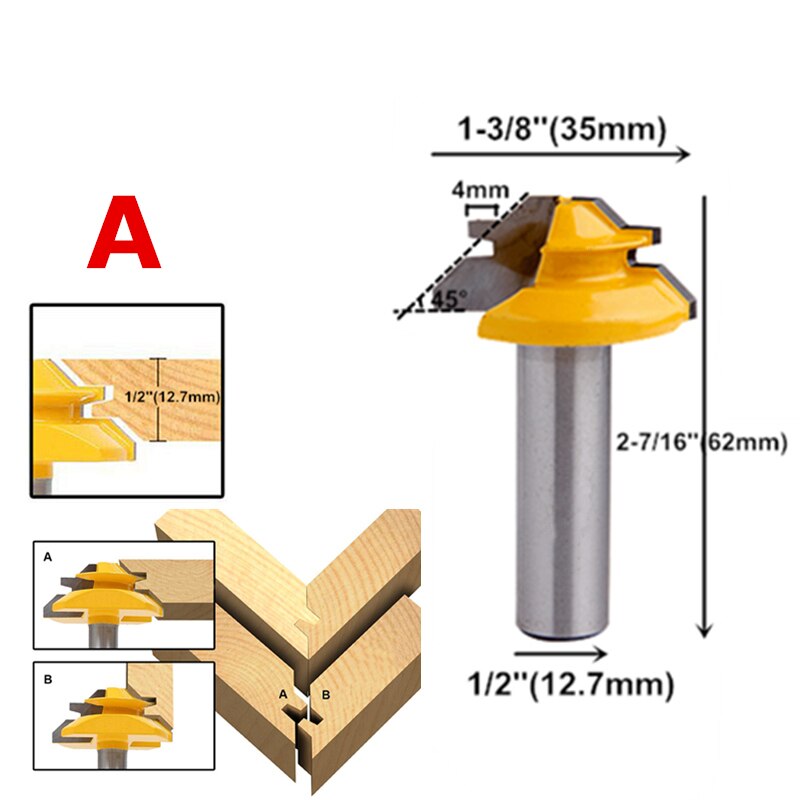 45 Degree Lock Miter Router Bit