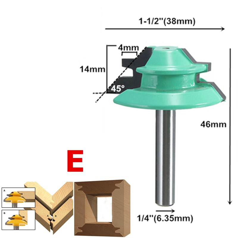 45 Degree Lock Miter Router Bit