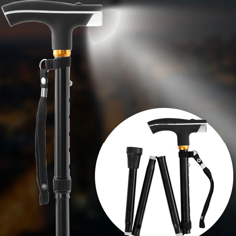 Self Standing Folding LED Light Walking Cane